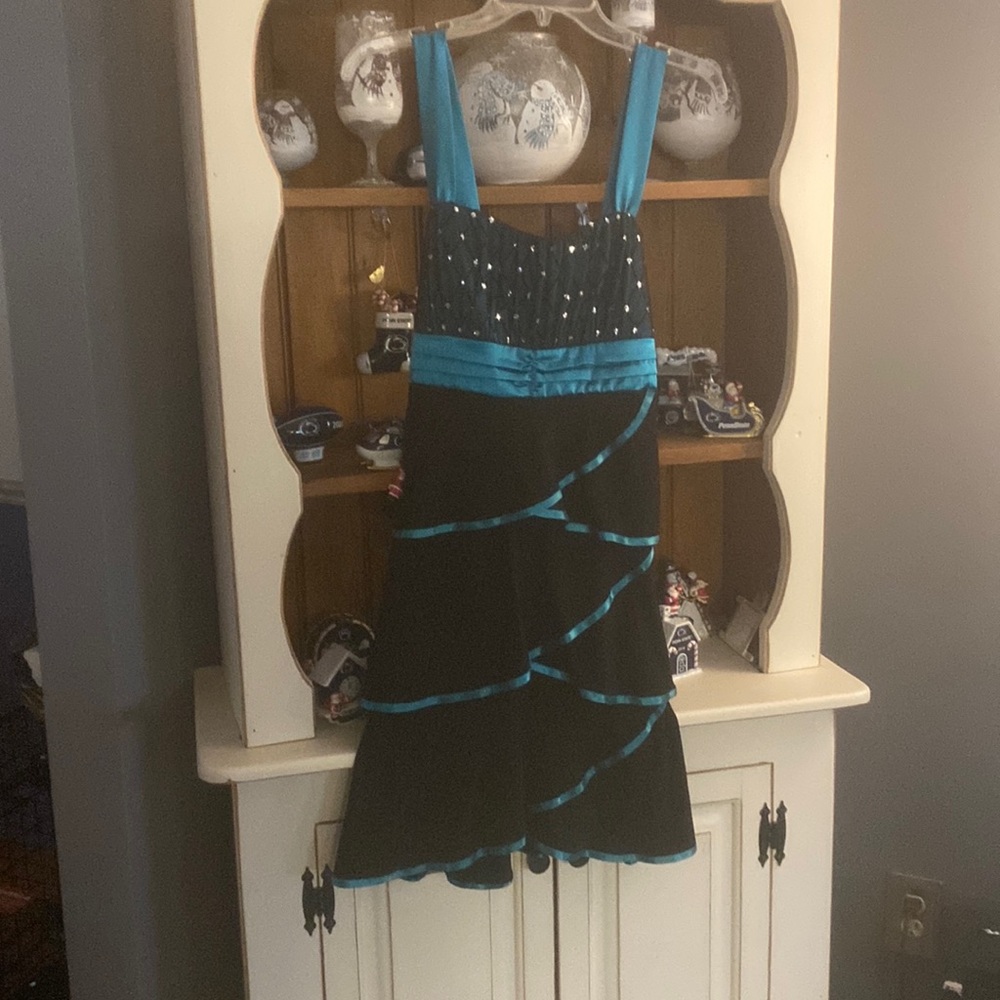 Black and teal dress